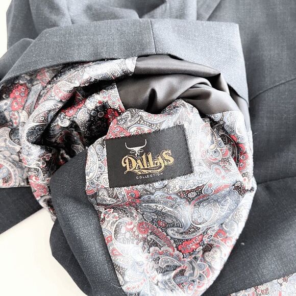 J. GRILL Dallas Collection Mens Suit Jacket Formal Career Long Sleeve Dark Blue - Picture 6 of 9